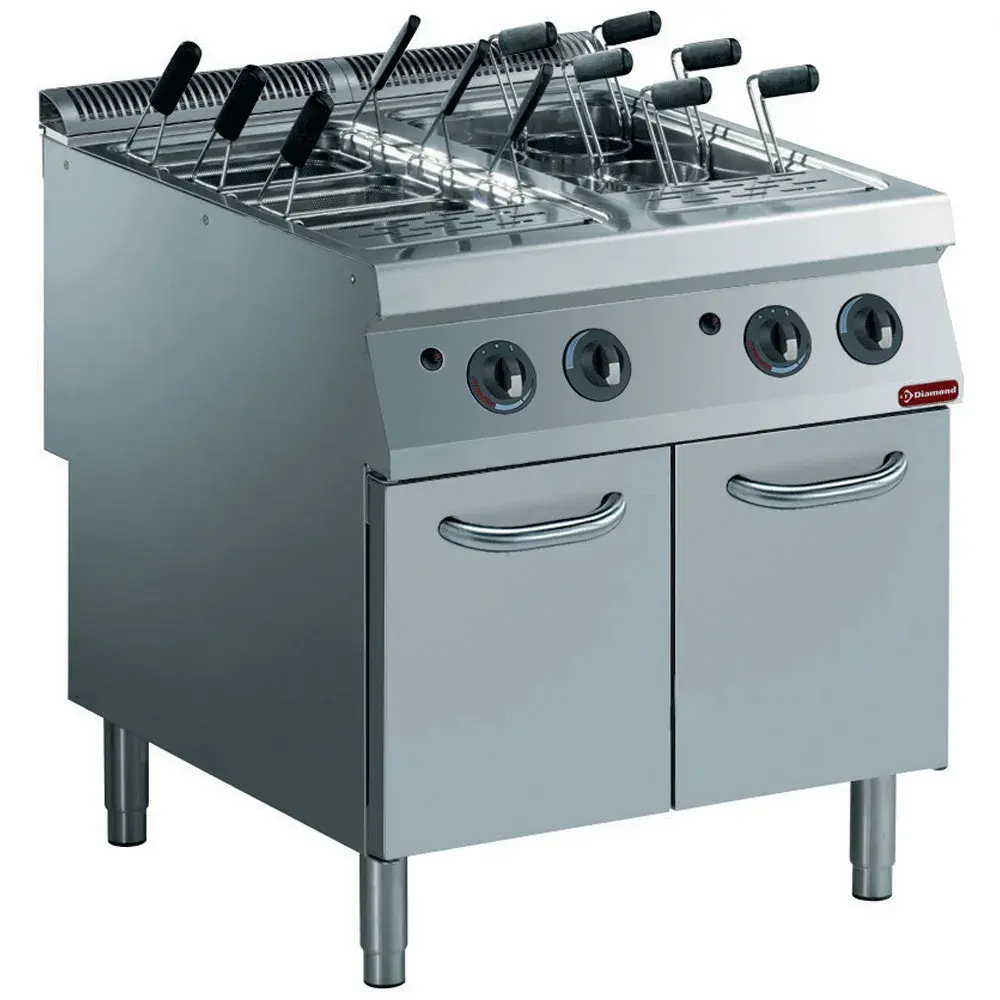 Pastakoker gas, 2 kuipen GN 1/1, op meubel (zonder korven) - Main Image