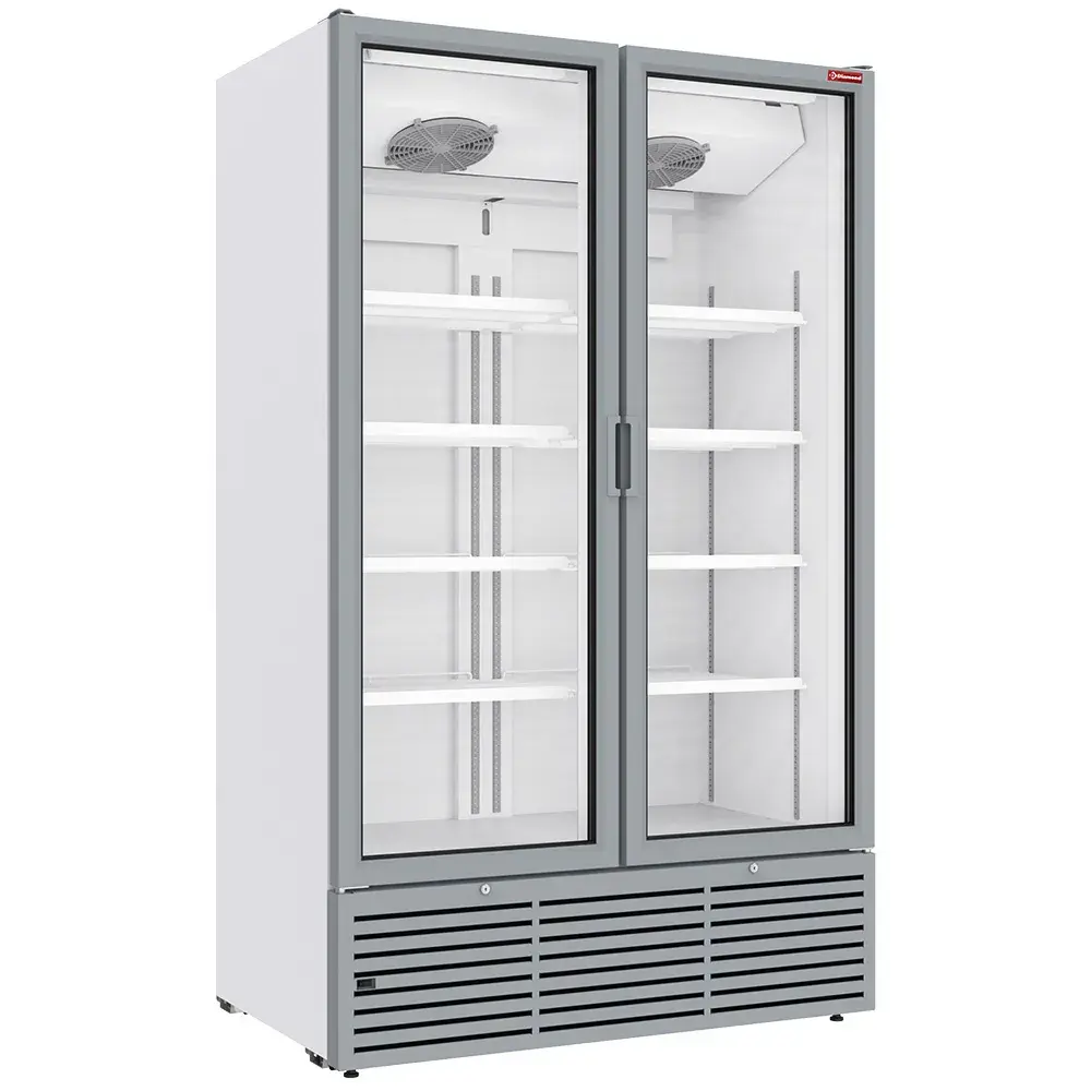 Positieve gekoelde vitrine 1142 liter, 2 draaideuren - WIT - Main Image