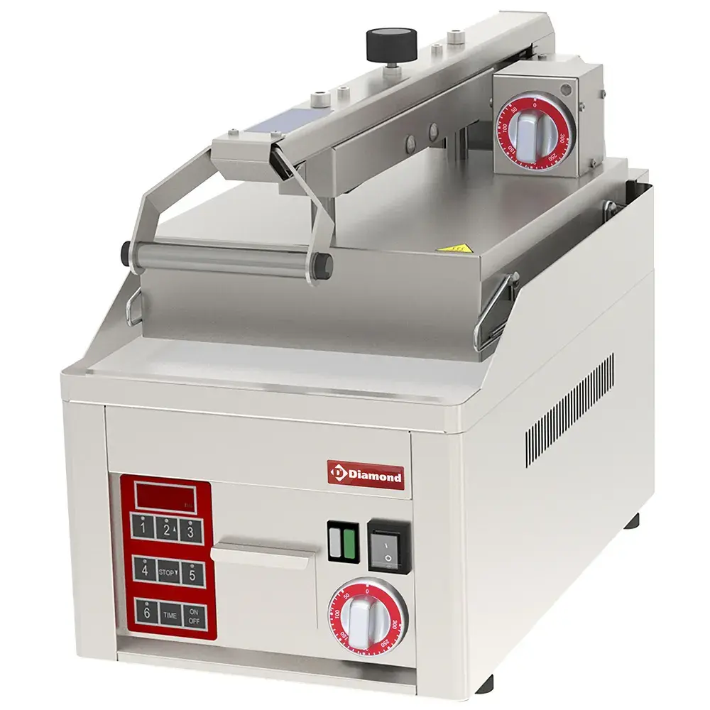 Gladde, verchroomde Clam Grill, 2x 230/1V