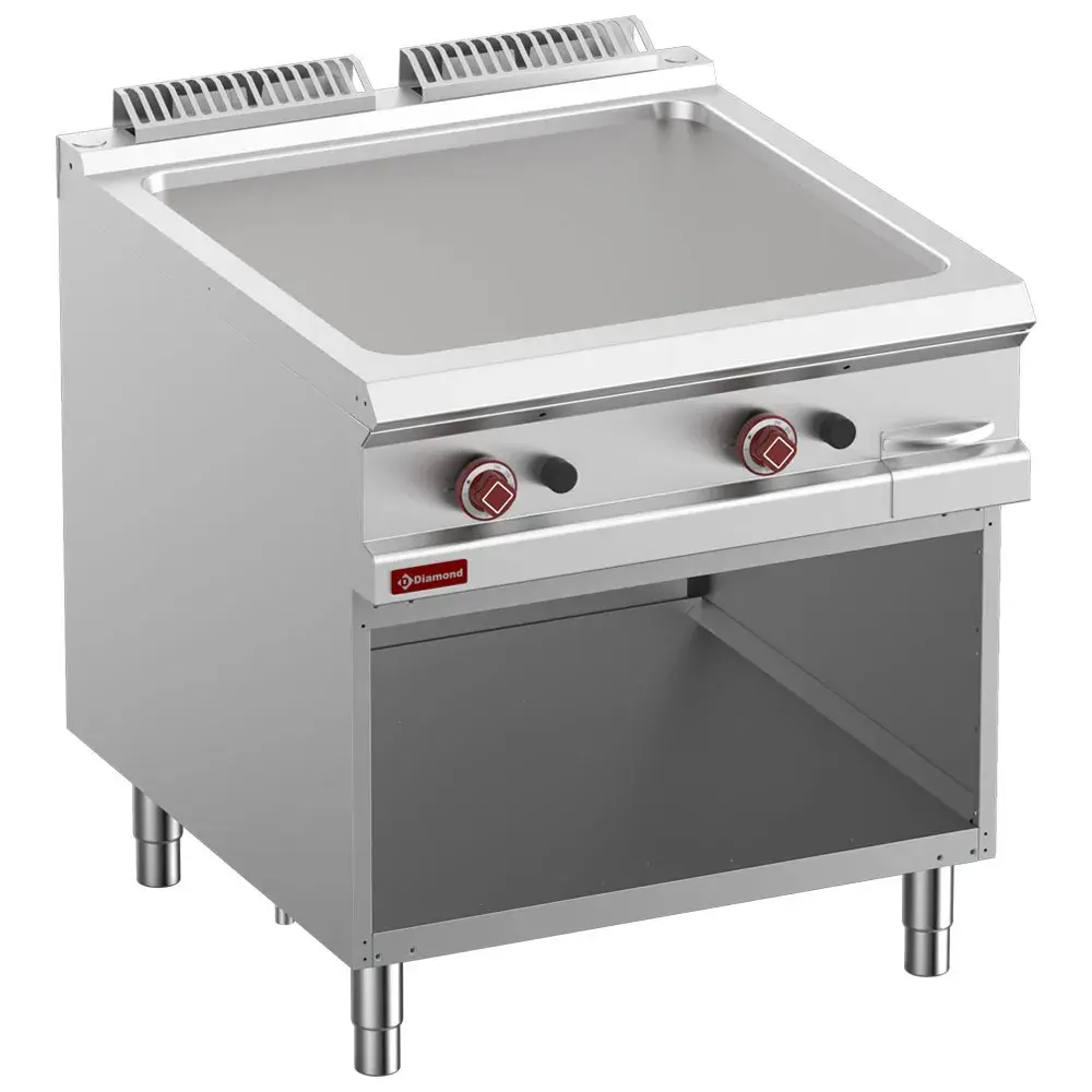 Vlakke bakplaat op gas, module 1/1, op open kast