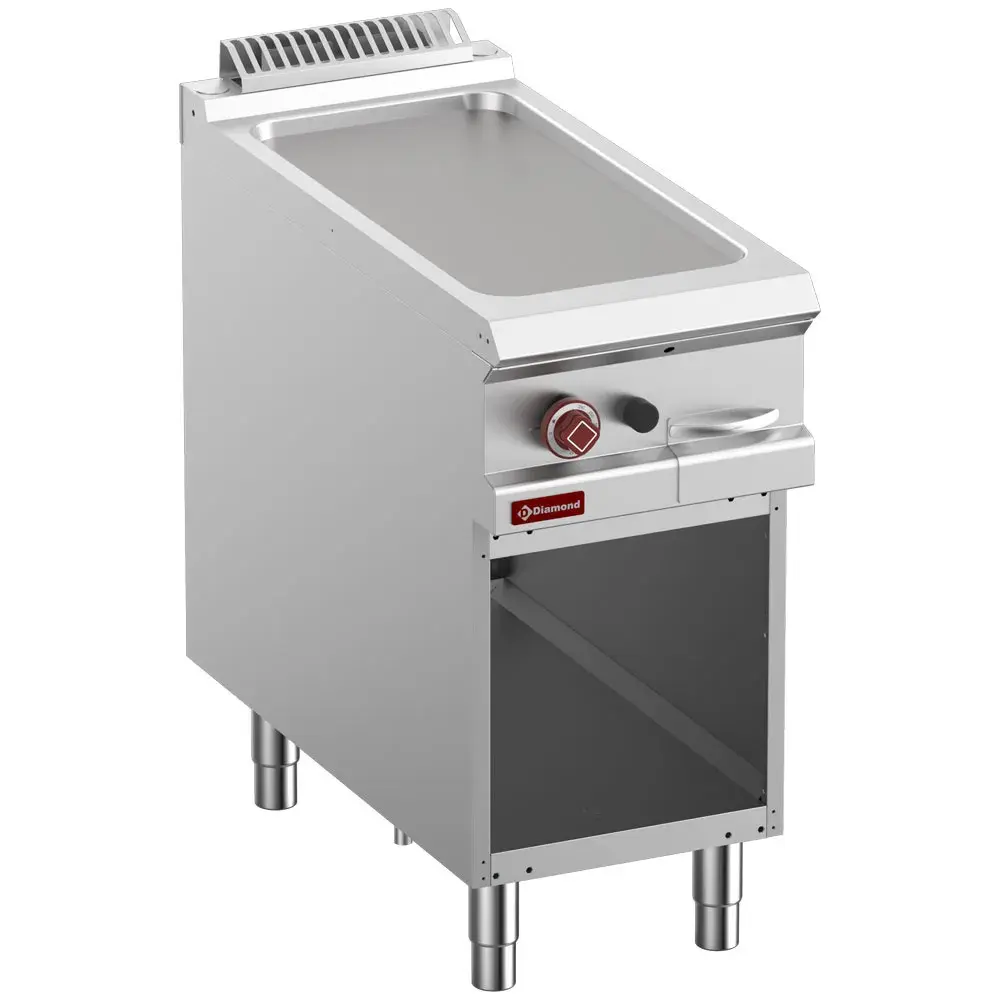 Vlakke bakplaat op gas, module 1/2, op open kast