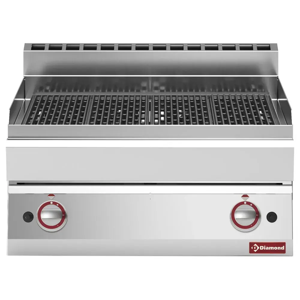 Stoom-grill op gas, met gietijzeren braadrooster -Top- - Main Image