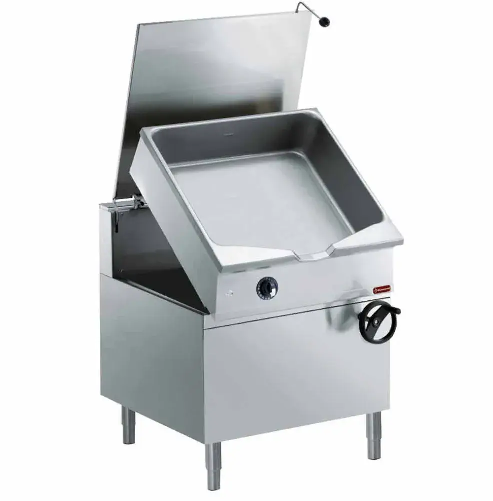 Kantelbare gasbraadpan, "Duomat" kuip 80 liter, op meubel