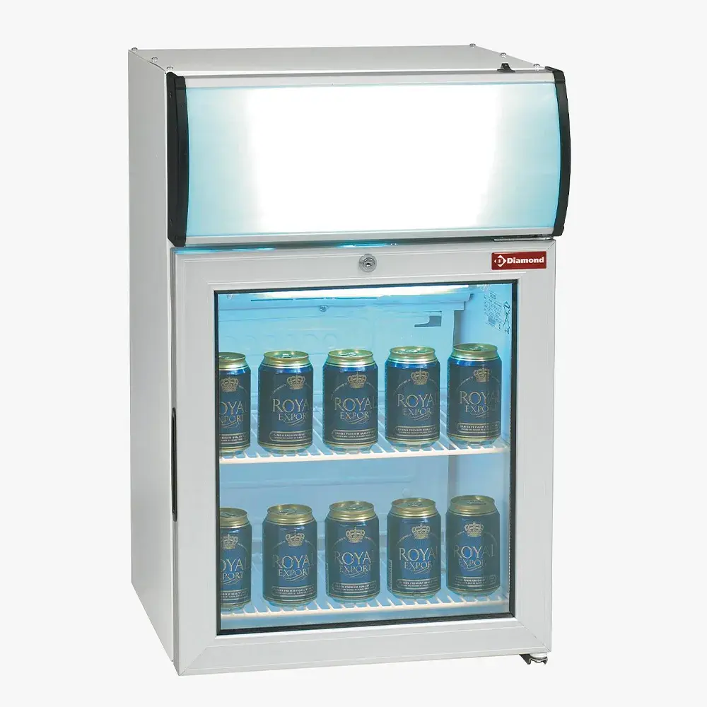 Vitrine tafelmodel positieve T°, 60 liter, met lichtbak - Main Image