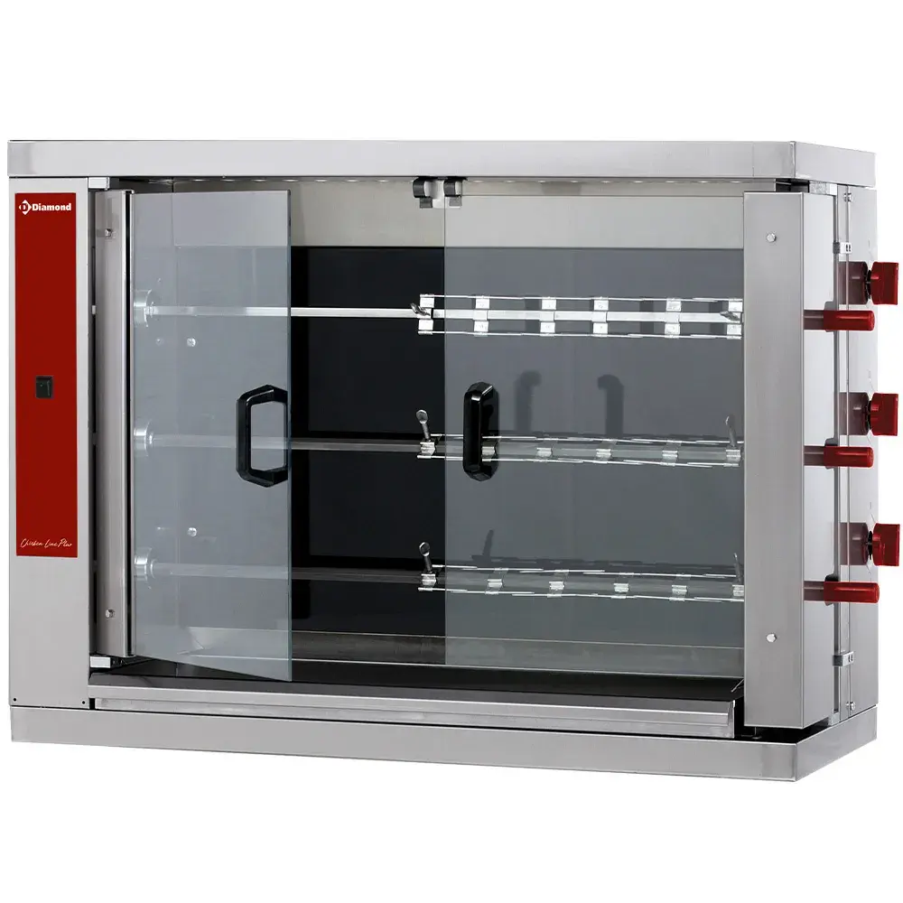 Vitroceramic chicken roaster, 3 spits (18 chickens) - Main Image