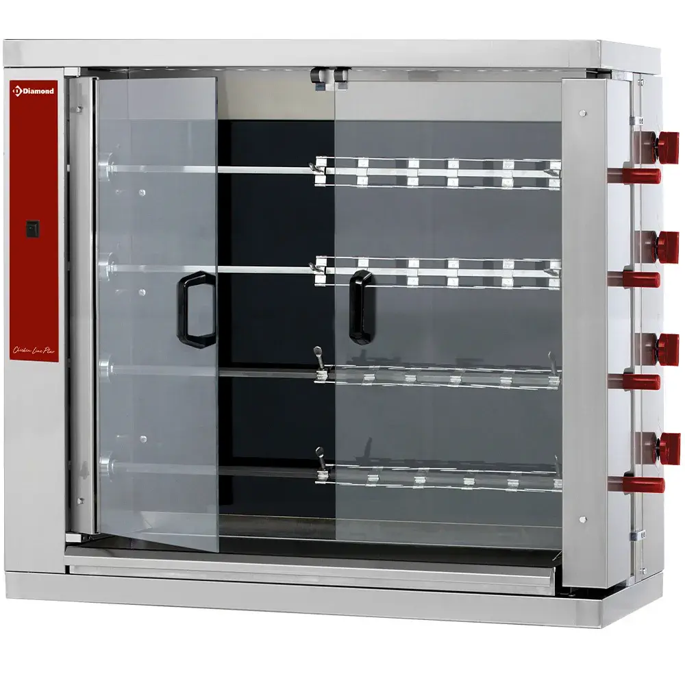 Vitroceramic chicken roaster, 4 spits (24 chickens) - Main Image