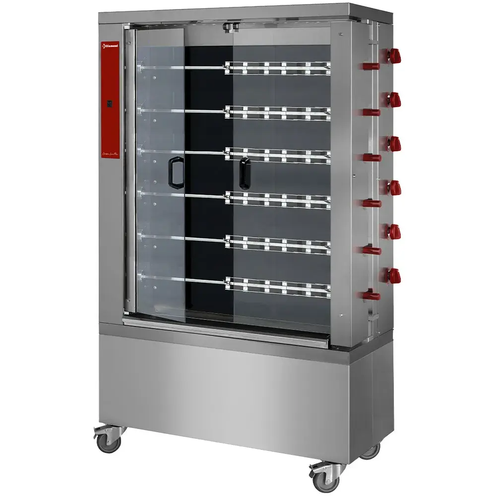 Vitroceramic chicken roaster, 6 spits (36 chickens) - Main Image