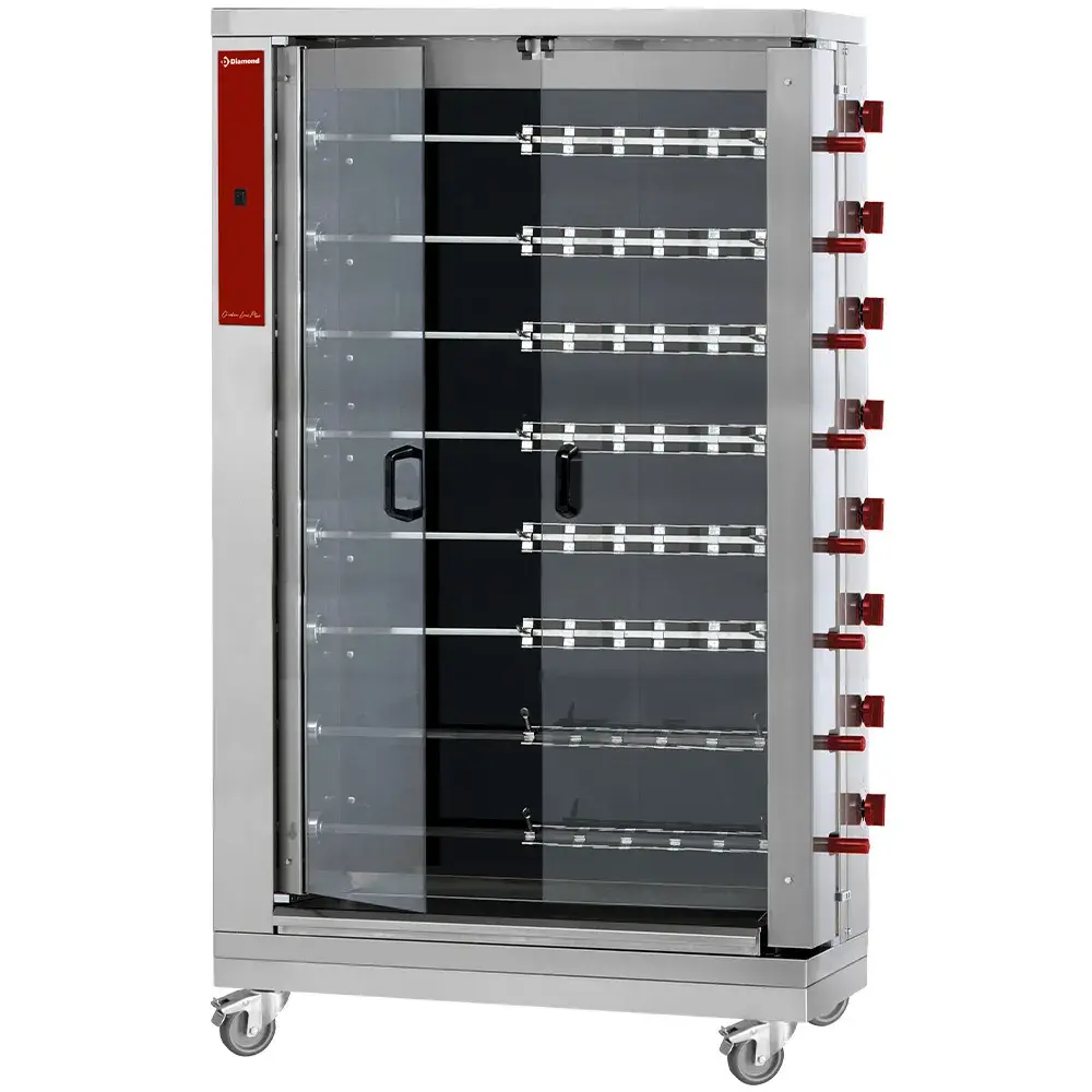 Vitroceramic chicken roaster, 8 spits (48 chickens) - Main Image