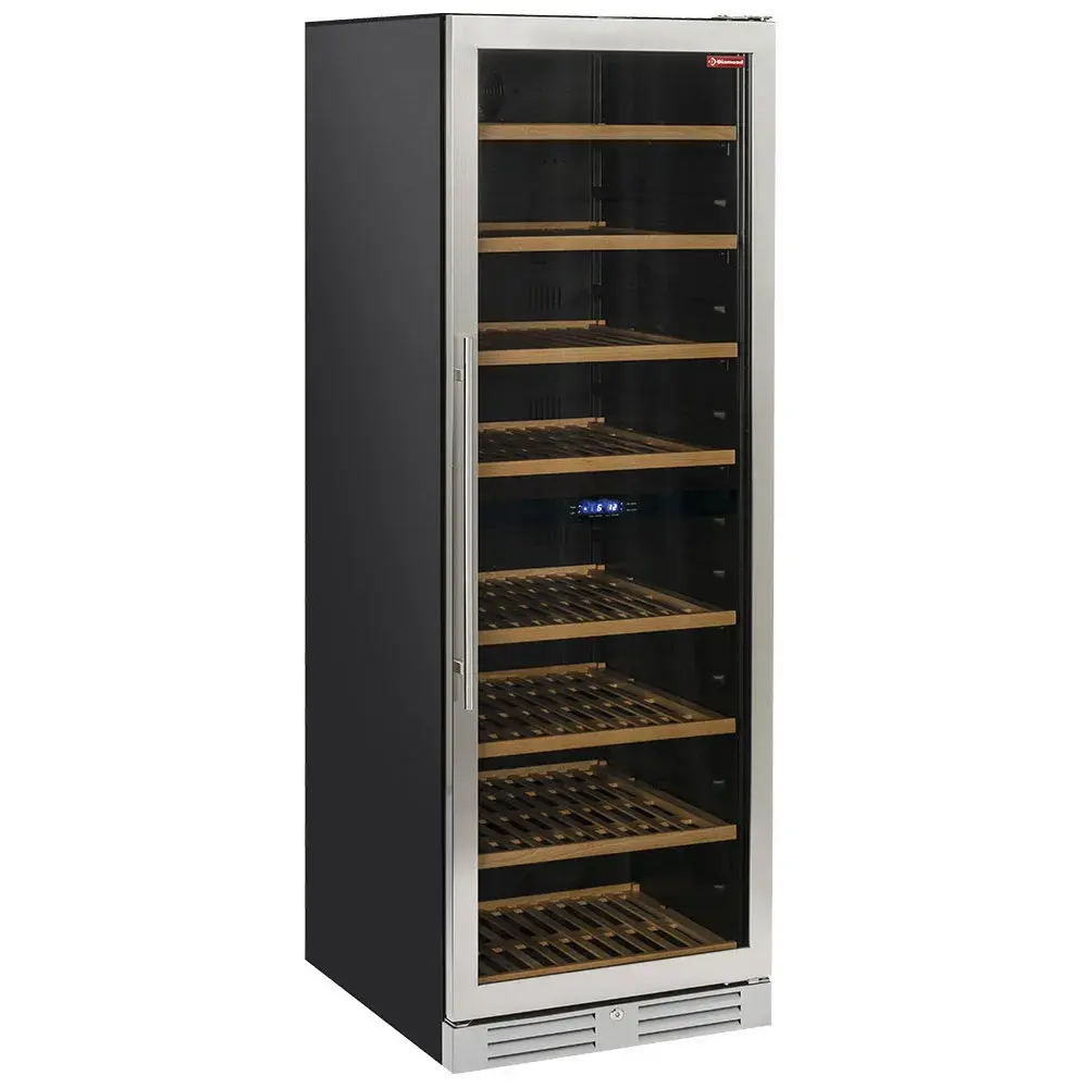Wijnkast vitrine, geventileerd, roestvrijstalen deur, 470 Lt., 2 T° - ZWART - Main Image