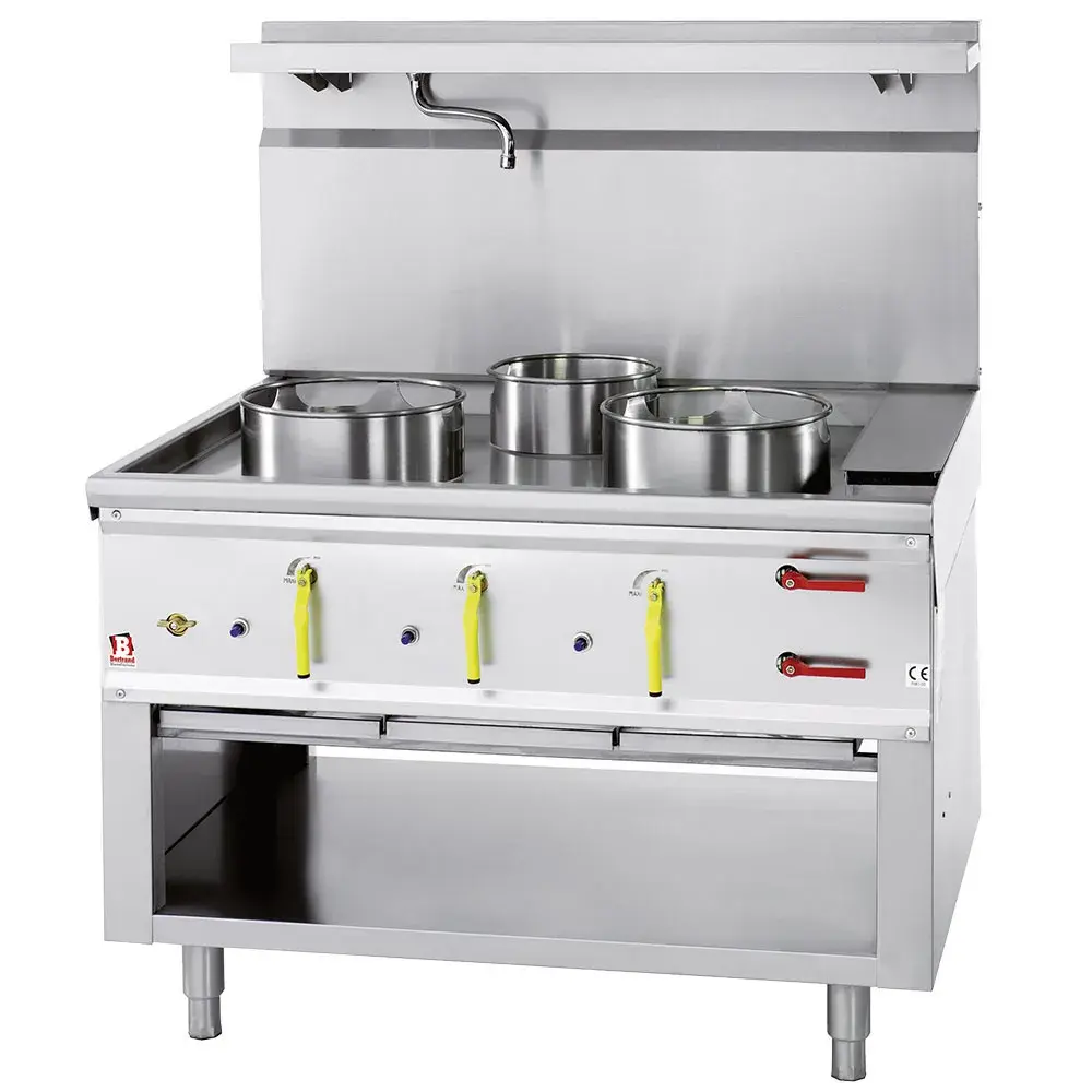 Wok stove 3 burners with water curtain - Main Image