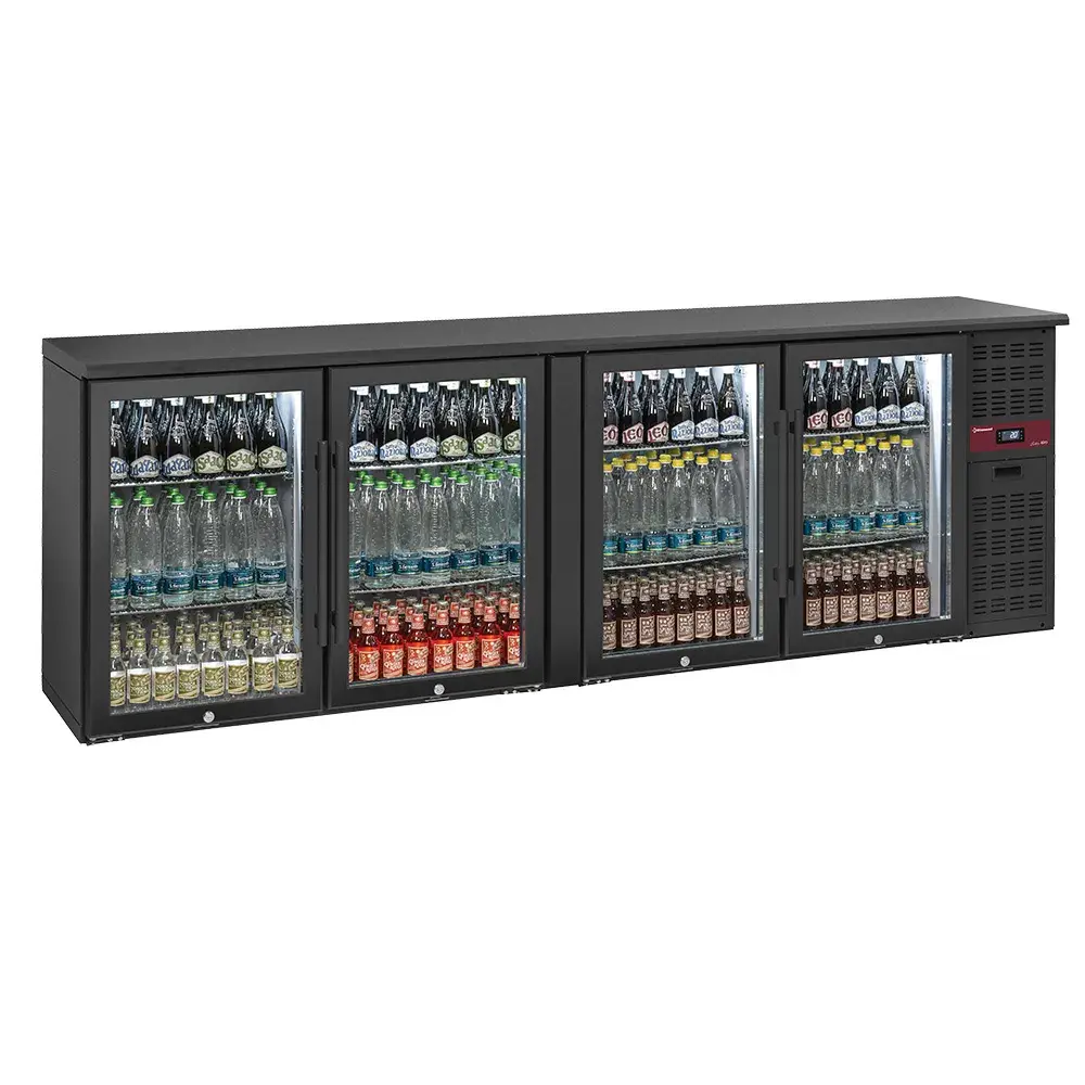 Back Bar Cooler 4 glass doors, 620 liters, adjustable feet - Main Image