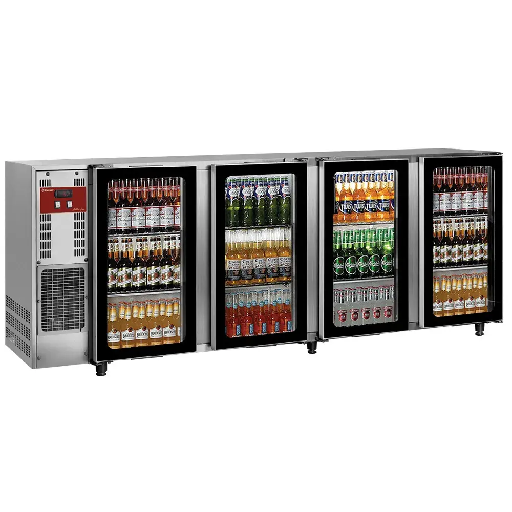 Back Bar Cooler, stainless steel, 4 glass doors, 783 liters - Main Image