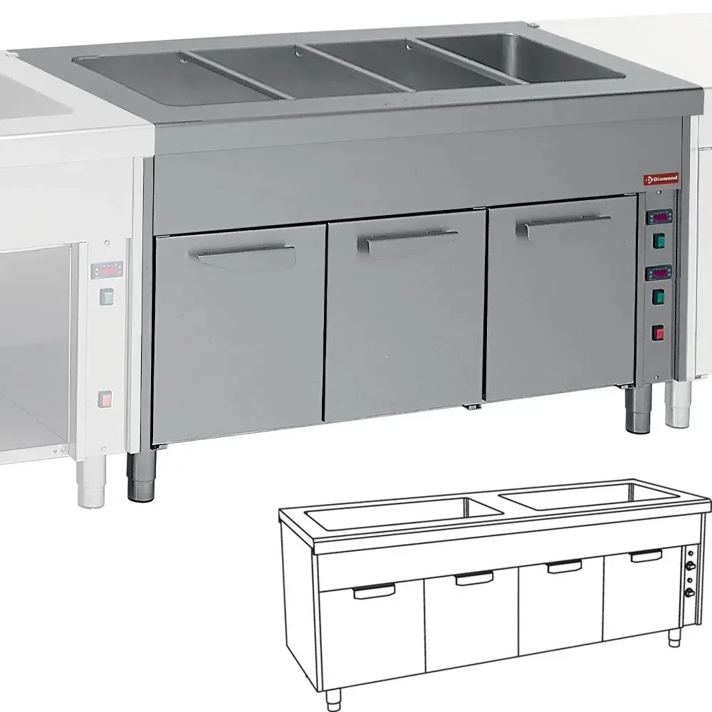 Bain Marie on hot cupboard 2x 3 GN 1/1 - Main Image
