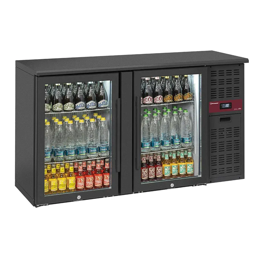 Bottle cooler 2 glass doors, 320 liters, adjustable feet - Main Image