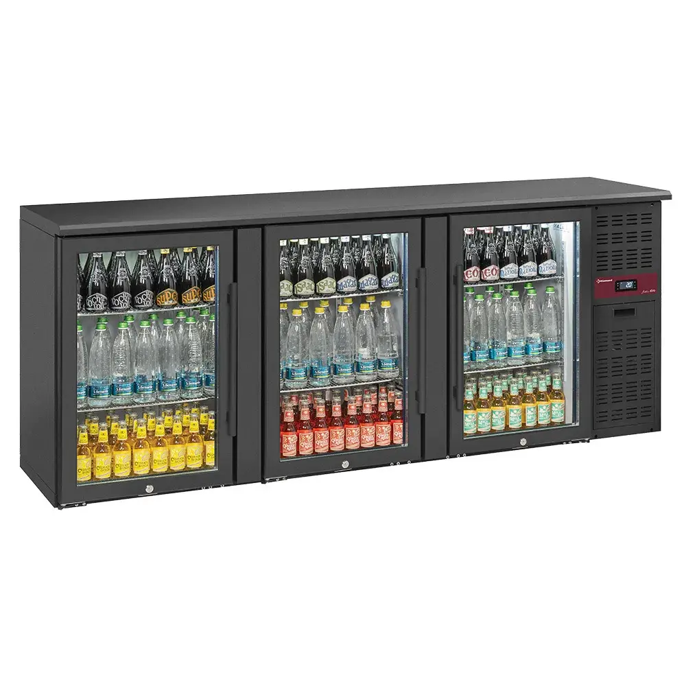 Bottle cooler 3 glass doors, 500 liters, adjustable feet - Main Image