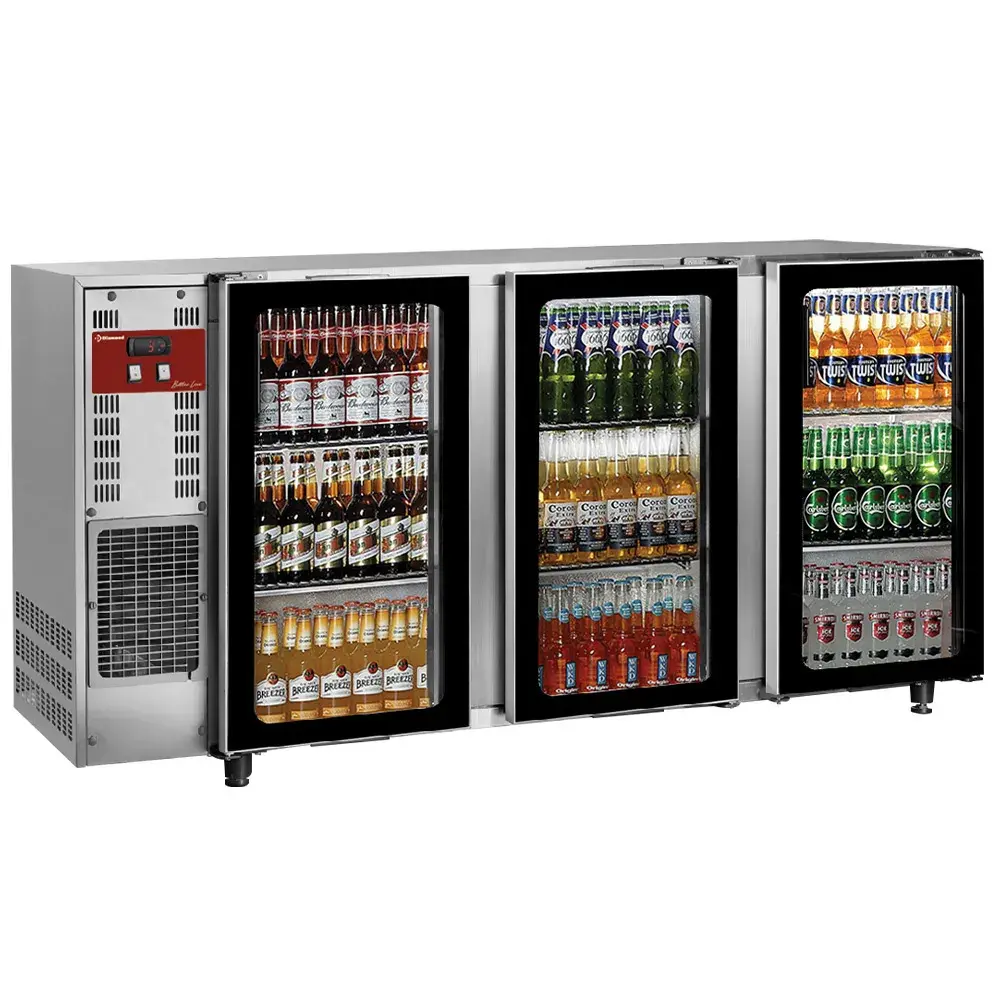 Bottle cooler, stainless steel, 3 glass doors, 579 liters - Main Image