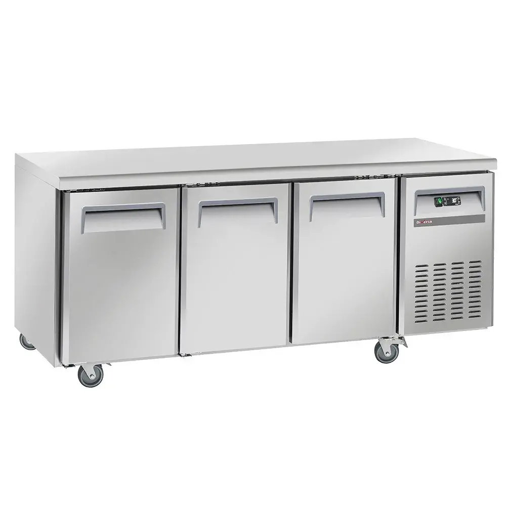 Cooling table, ventilated, 3 doors GN 1/1, on wheels, 2 with brakes - Main Image