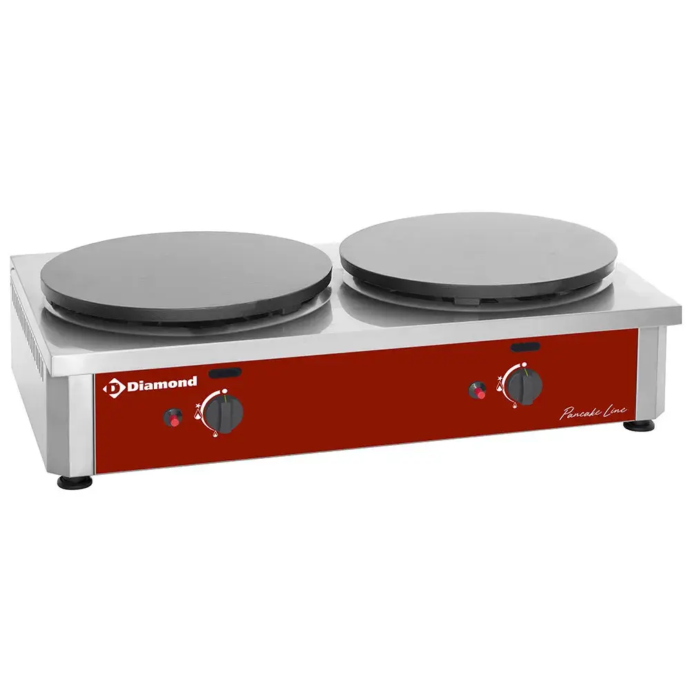 Crepe pan 2 plates high output, Ø 400 mm "enameled" - Main Image