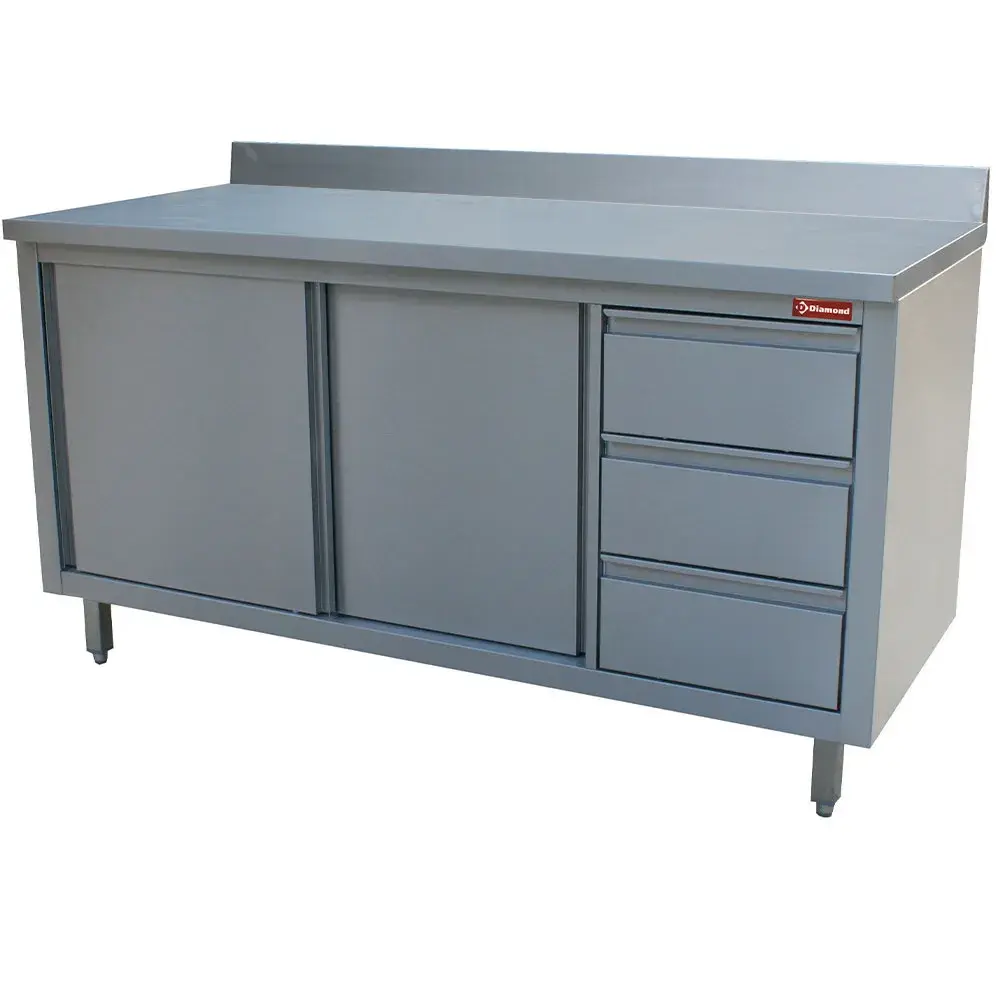 Cupboard 2 sliding doors, 3 drawers, wall - Main Image