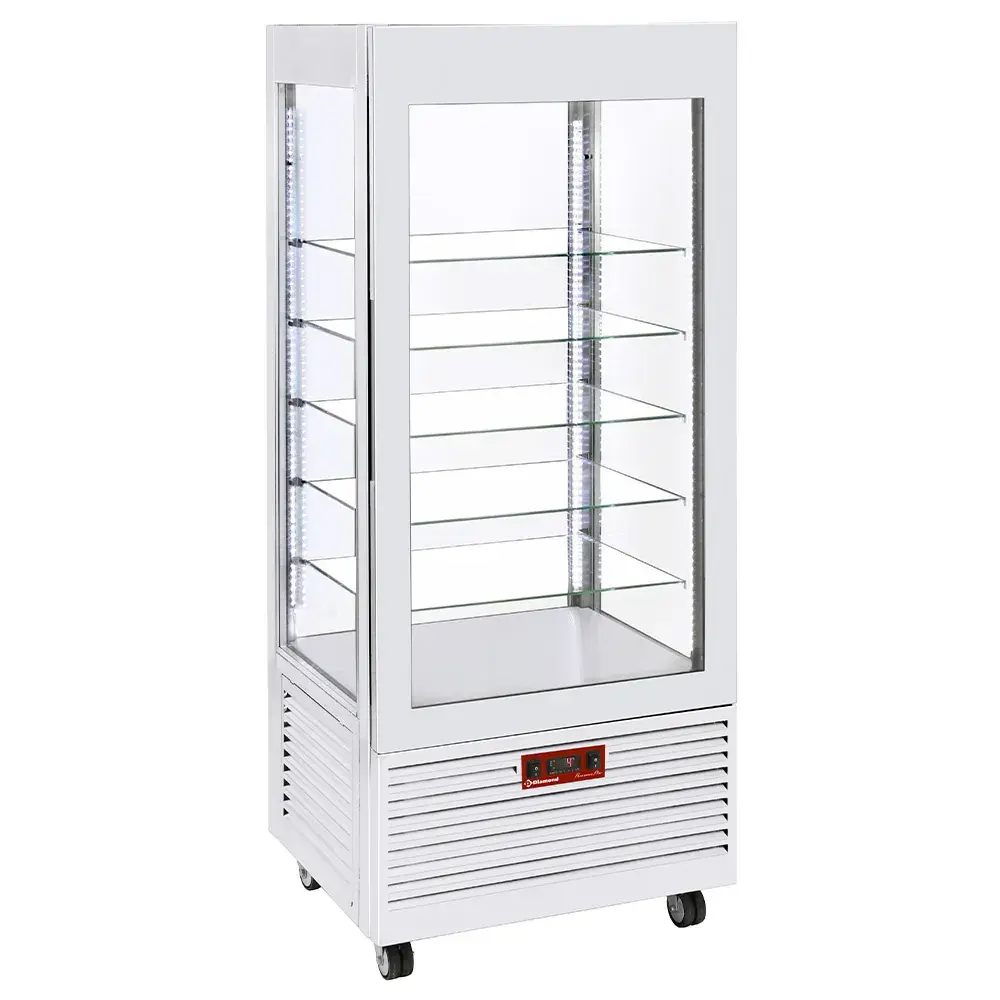 Display 4 sides T° positive, 5 glass shelves, ventilated, 480 Lit, WHITE - Main Image