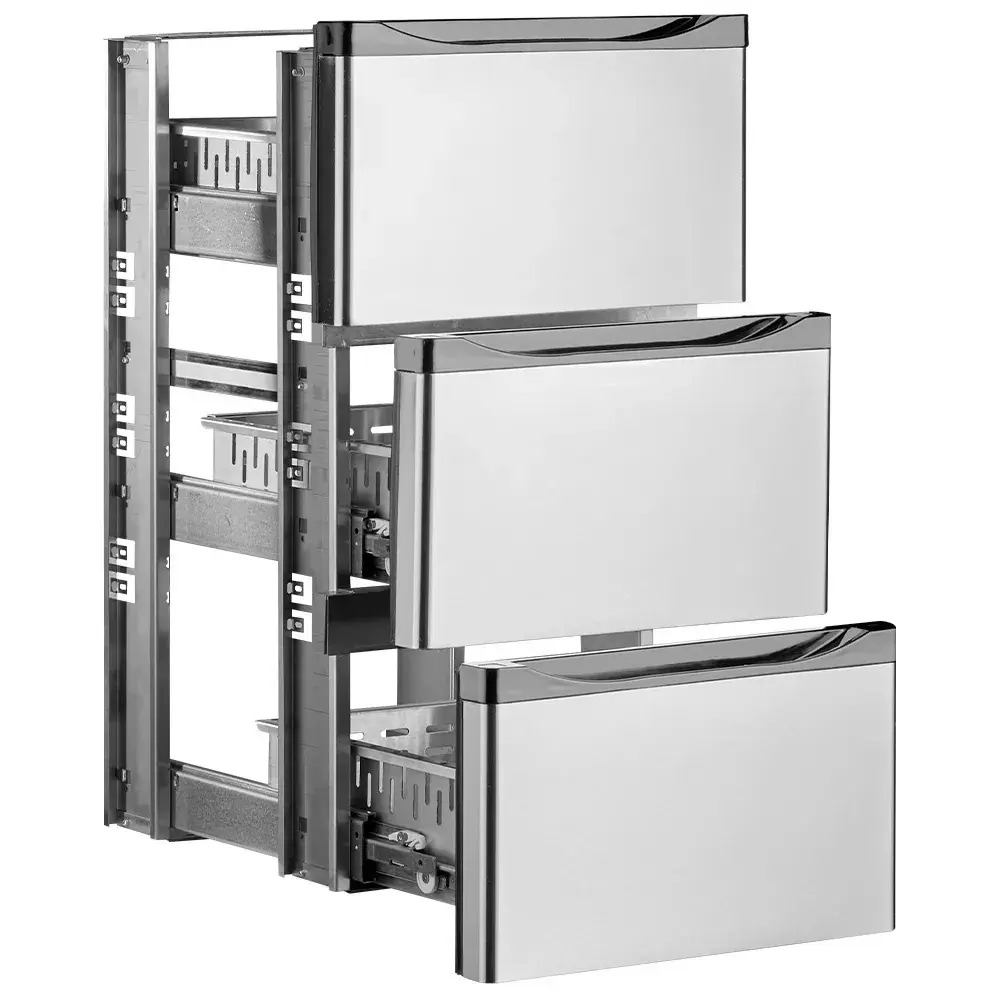 Drawers kit, stainless steel, (1/3+1/3+1/3) x TAV - Main Image