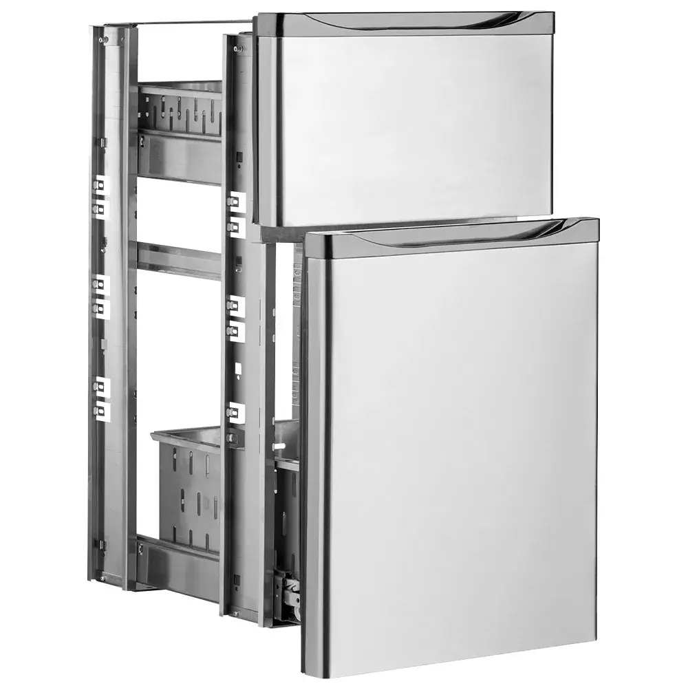 Drawers kit, stainless steel, (1/3+2/3) x TAV... - Main Image