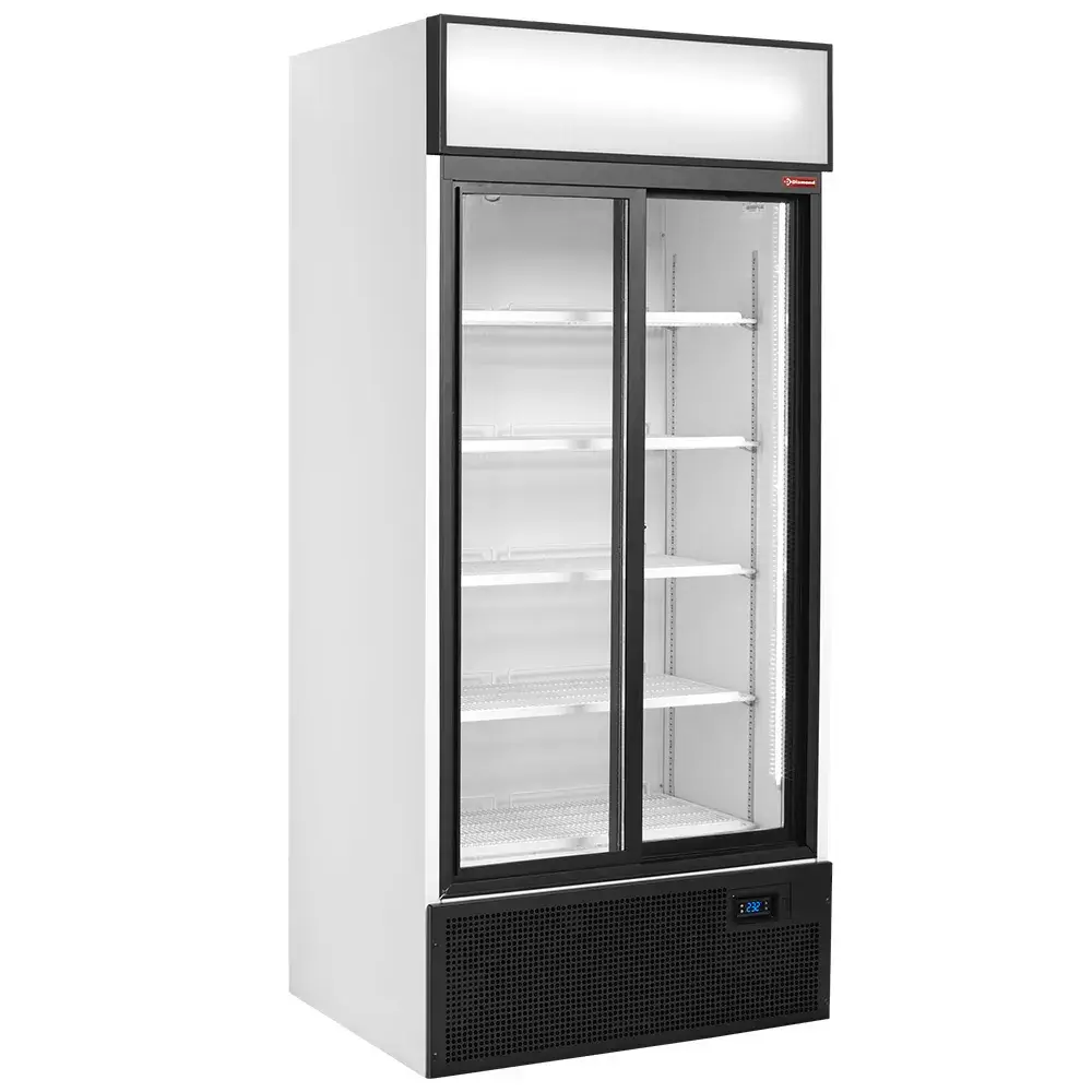 Drink display positive T°, ventilated, 760 liters, 2 sliding doors, with lightbox - Main Image