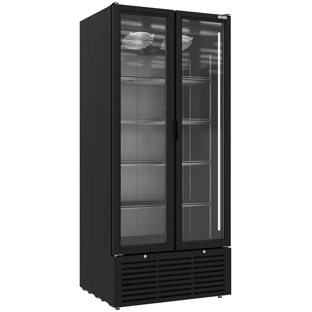 Drink display positive ventilated, 804 liters, 2 hinged doors, BLACK - Main Image