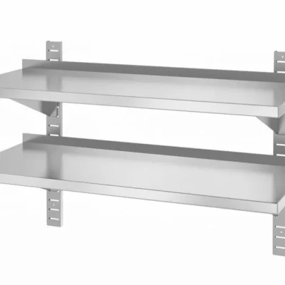 Dubbele wandplank, verstelbaar, met 2 beugels. - Main Image