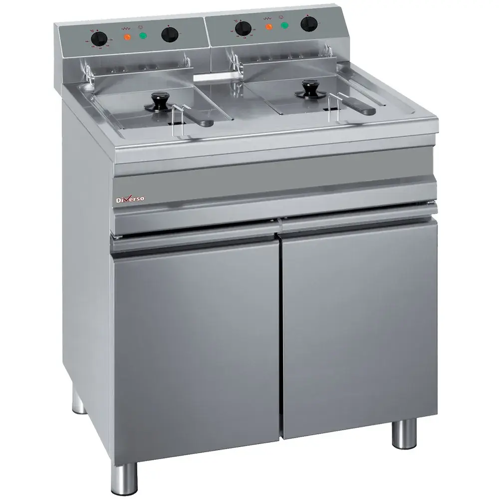 Electric fryer, two 14-liter tanks on cupboard - Main Image