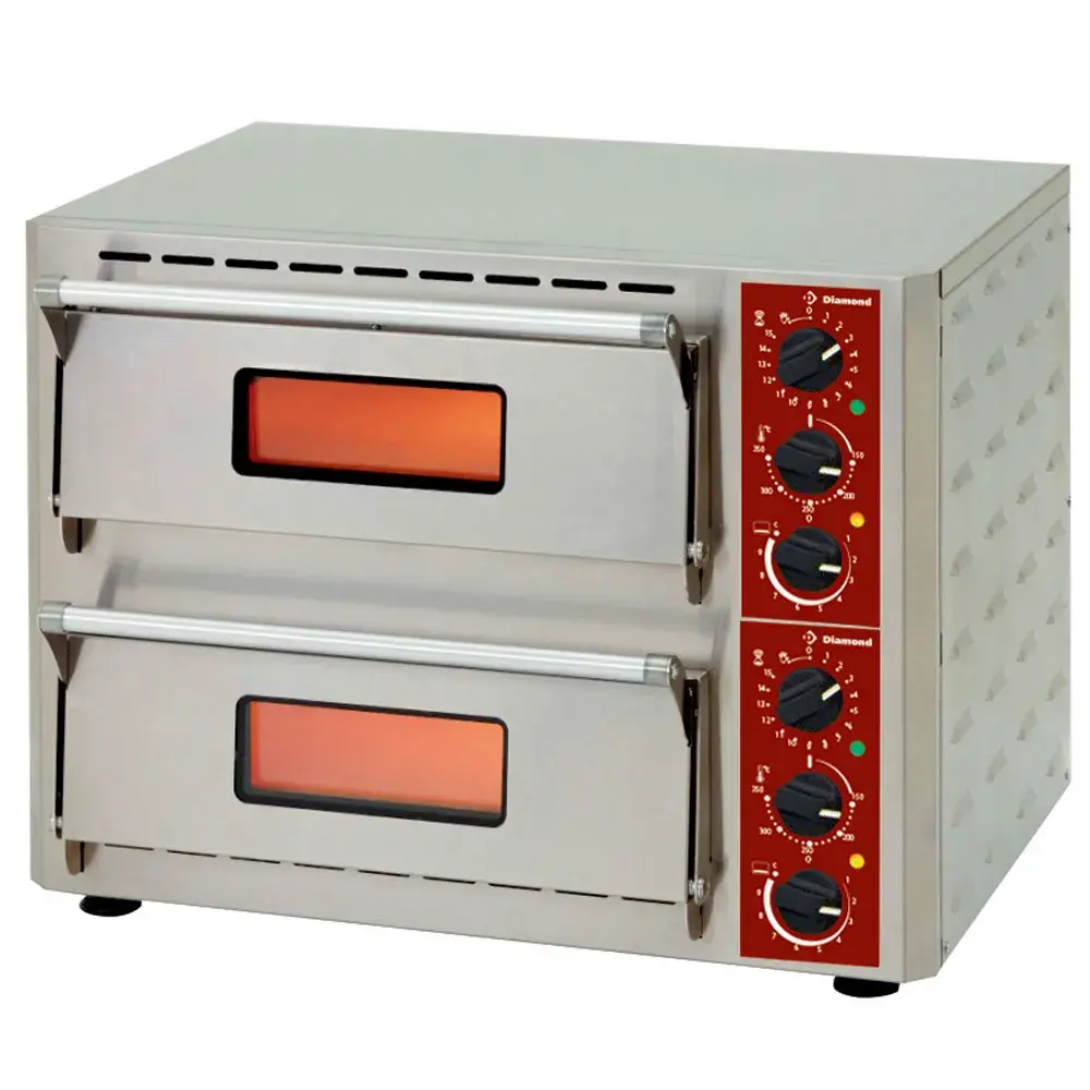 Electric oven for pizza, 2 chambers (3 +3 kW), 430x430xh100 mm - Main Image