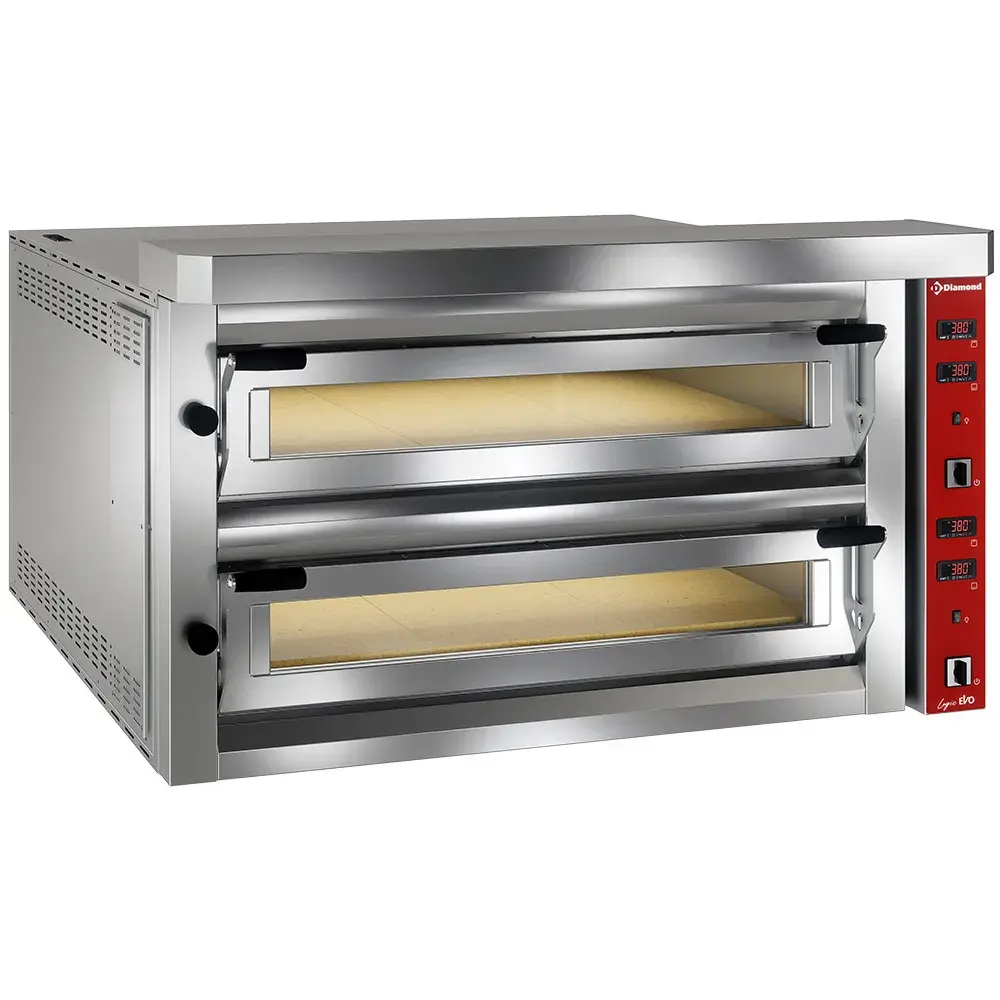 Electric pizza oven "extra large", 2x 9 pizzas 350mm - FULL refractory stone - Main Image