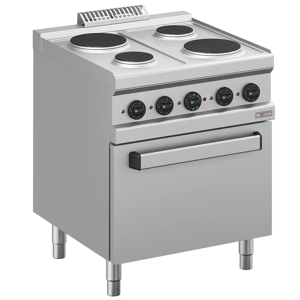 Electric range 4 plates, on electric oven GN 2/1 - Main Image
