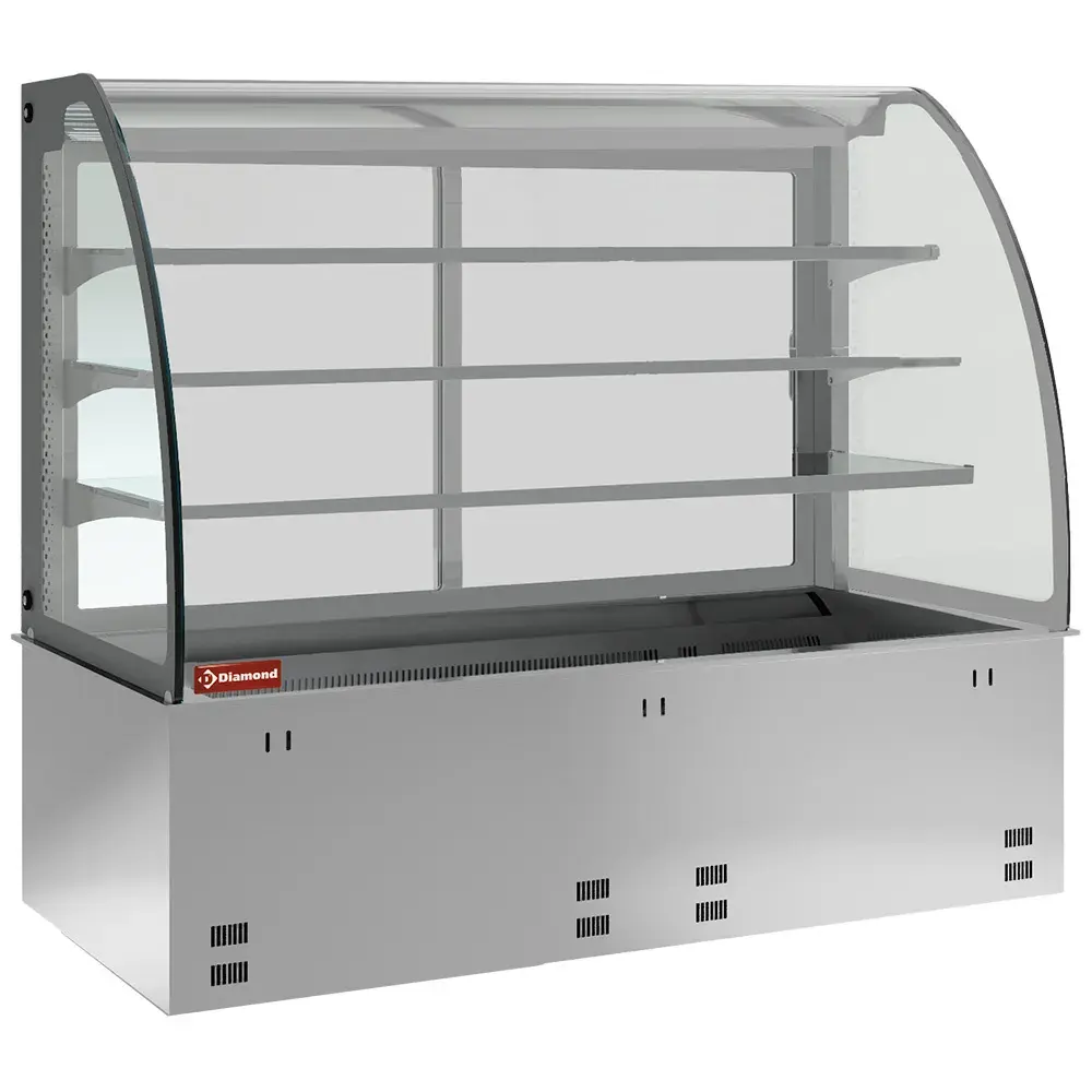 Element sink and closed display on 3 levels, refrigerated, ventilated 4x GN 1/1 (without hermetic unit) - Main Image