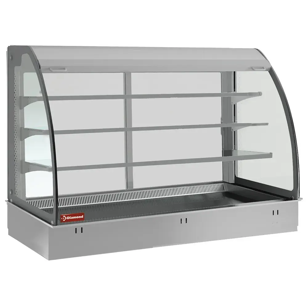 Element top and open display on 3 levels (with curtain), refrigerated, ventilated, 3x GN 1/1 (without hermetic unit) - Main Image