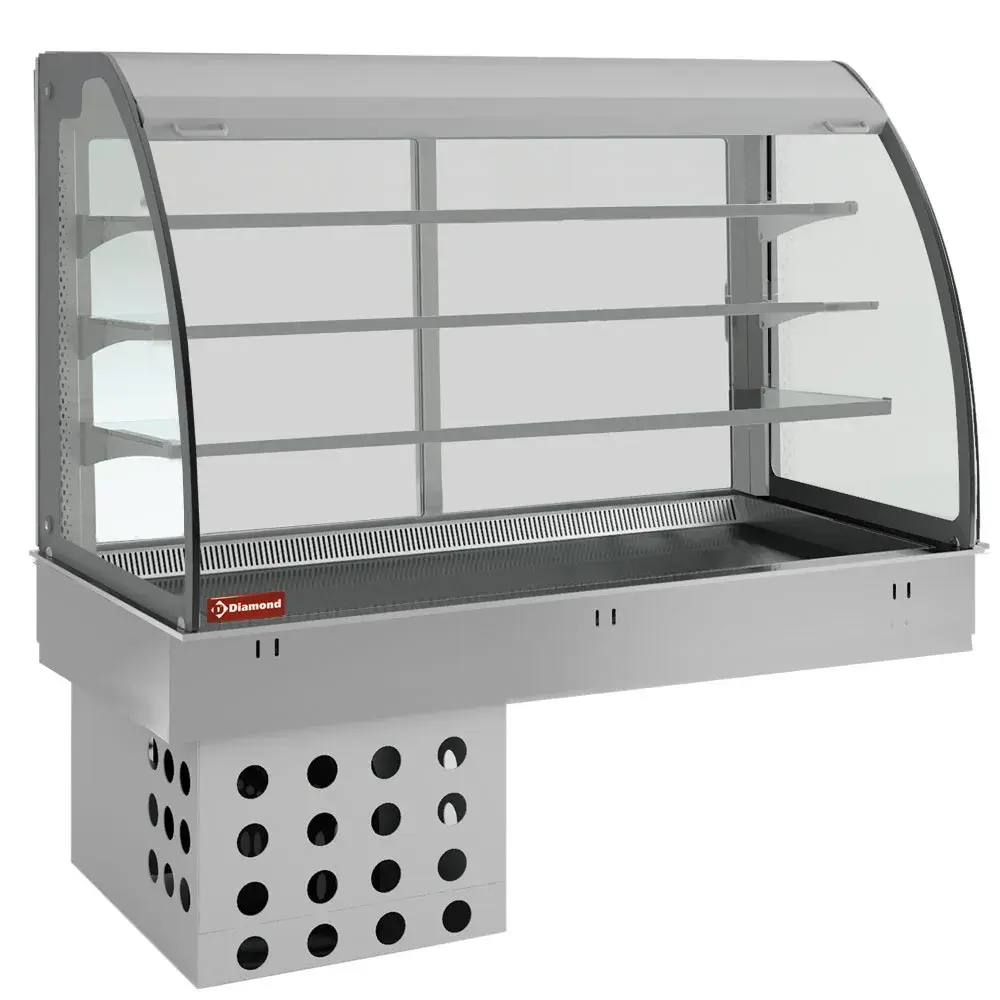 Element top and open display on 3 levels (with curtain), refrigerated, ventilated, 5x GN 1/1