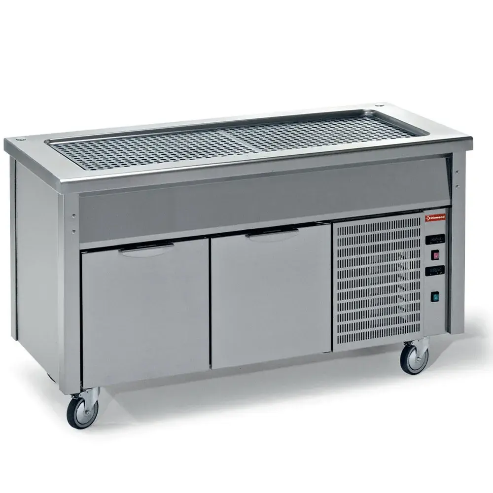 Element with refrigerated top on open cupboard + wheels - Main Image