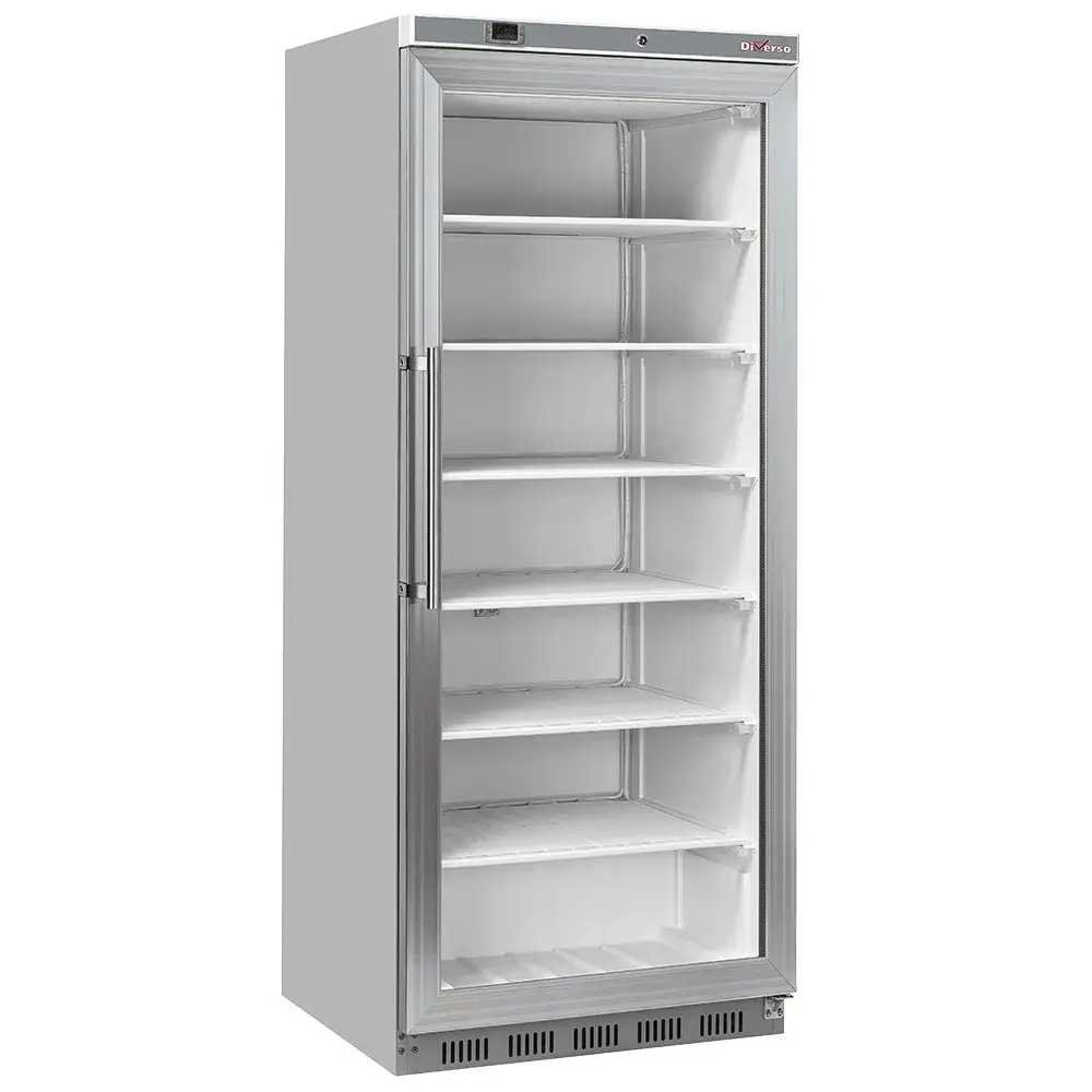 Freezer, static, glass door, 600 liters - stainless steel - Main Image