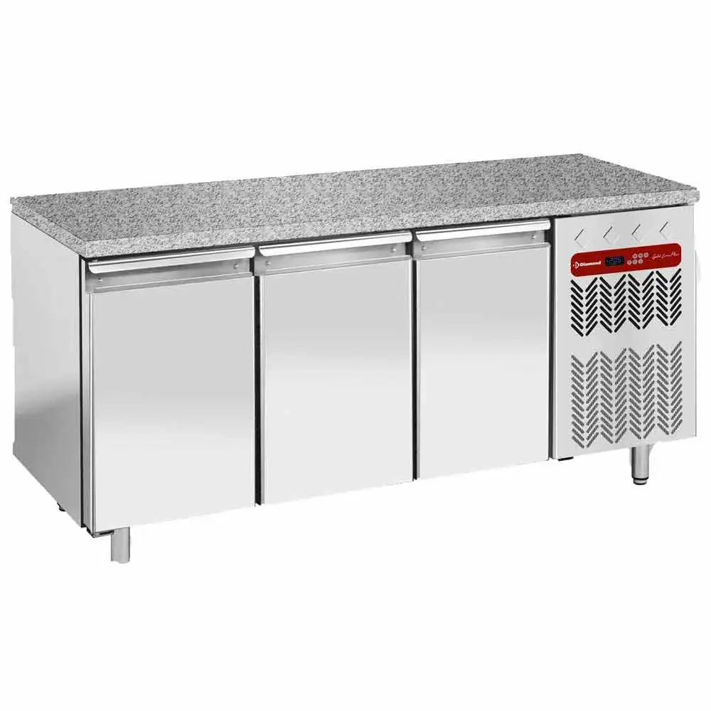 Freezing table, ventilated, 3 doors EN 600x400 - Granite top - Main Image