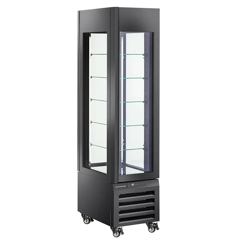 FULL glazen vitrine" 260 Lt., 5 glazen niveaus, geventileerd - ICE CREAM & PASTRY - ZWART