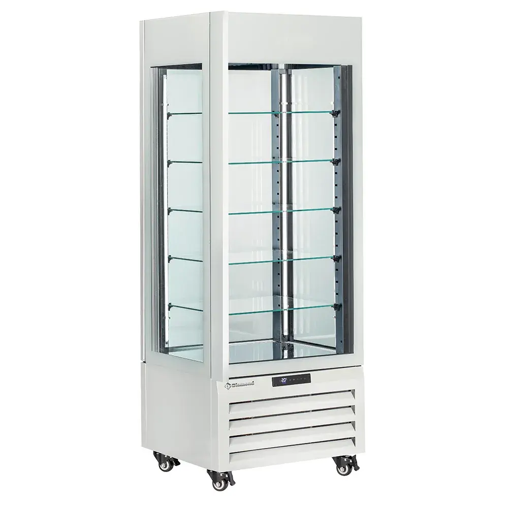 FULL glazen vitrine" 440 Lt., 5 glazen niveaus, geventileerd - ICE CREAM & PASTRY - WIT