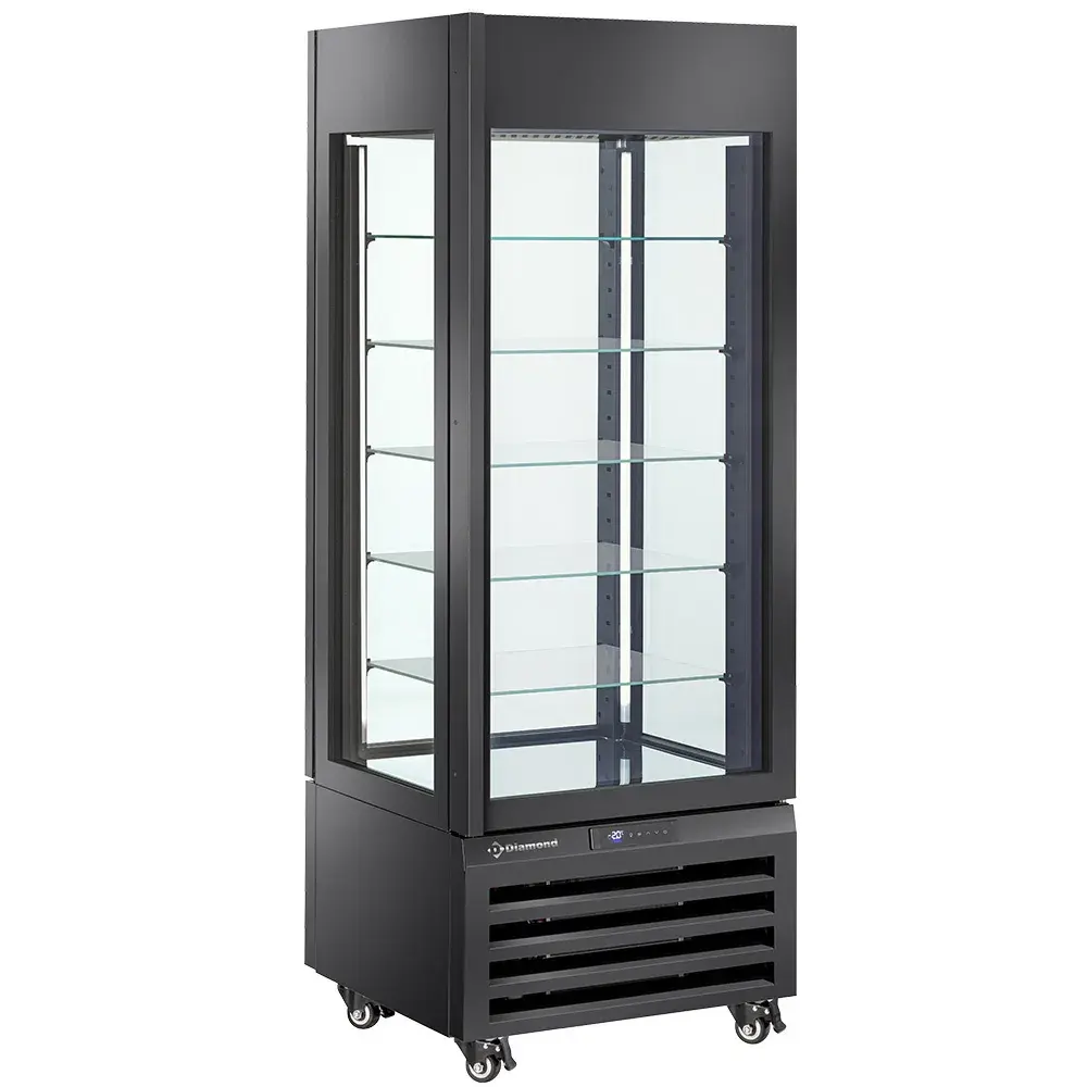 FULL vitrine 440 Lt., 5 glass levels, ventilated - PASTRY - BLACK