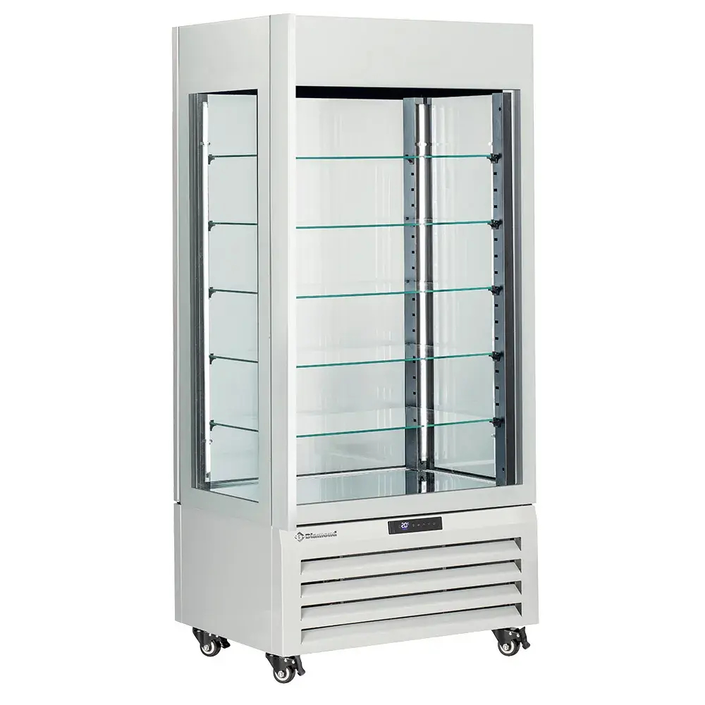 FULL glazen vitrine" 600 Lt., 5 glazen niveaus, geventileerd - ICE CREAM & PASTRY - WIT