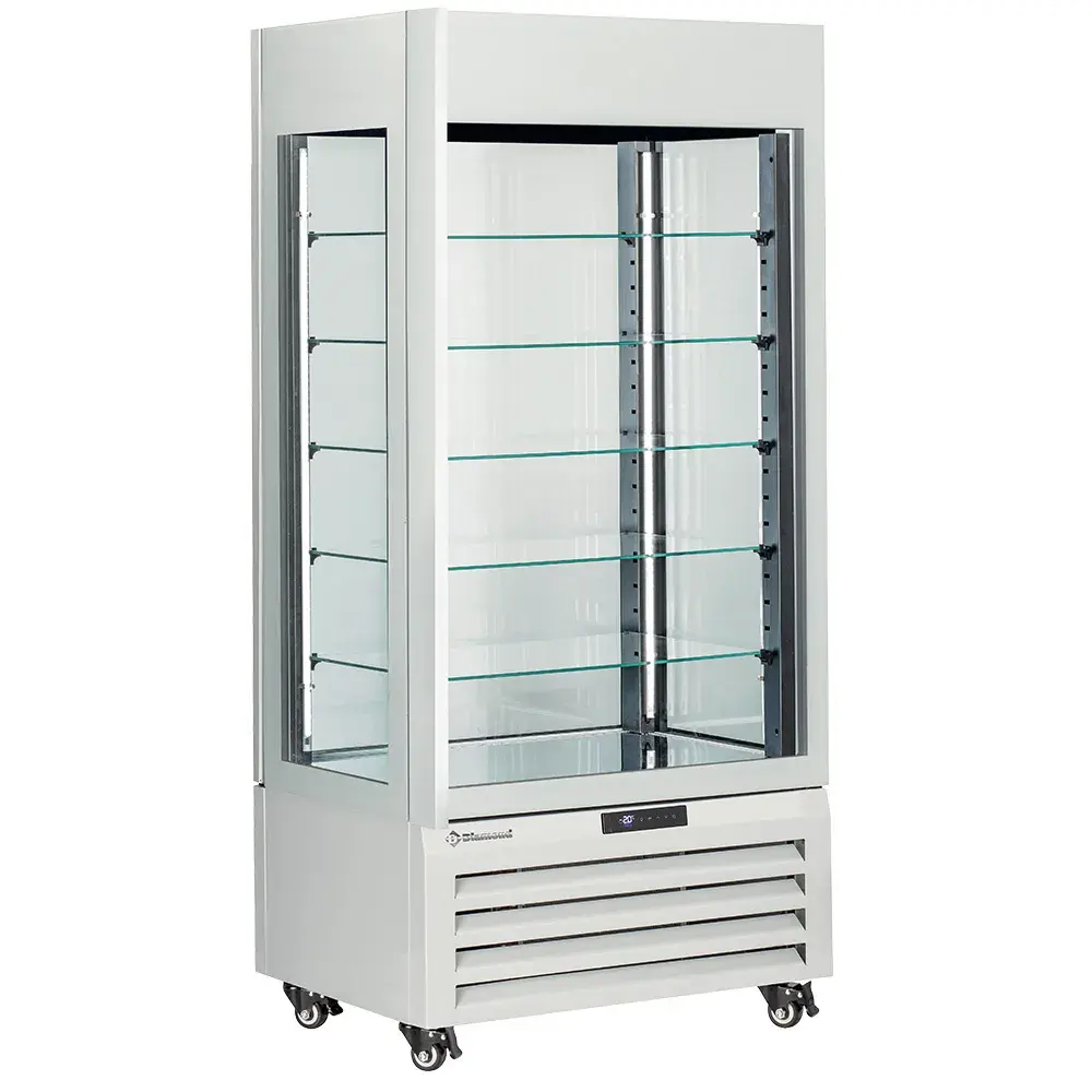 FULL Vitrine 600 Lt., 5 glazen niveaus, geventileerd - PASTRY - WIT