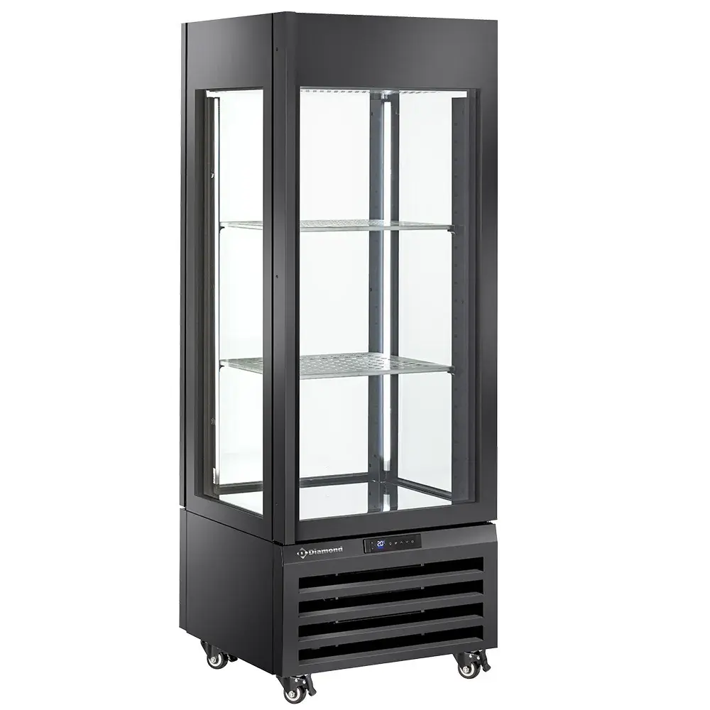 Fully glassed showcase" 440 Lt., 1 level + 2 shelves, ventilated - WINE - BLACK - Main Image