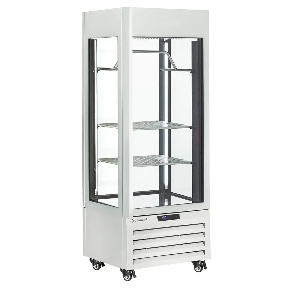 Fully glassed showcase" 440 Lt., 2 shelves & meat bar, ventilated - MEAT - WHITE - Main Image