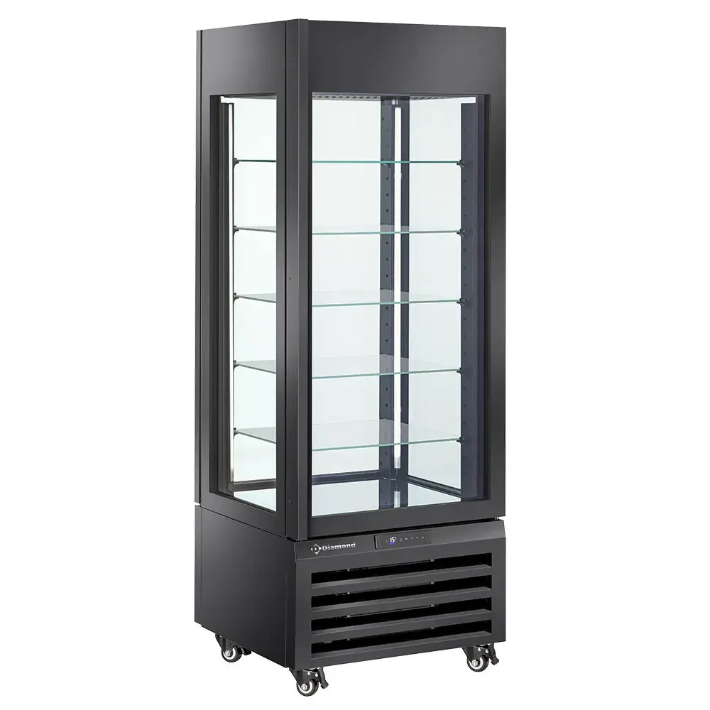 Fully glassed showcase" 440 Lt., 5 glass levels, ventilated - CHOCOLATE - BLACK - Main Image