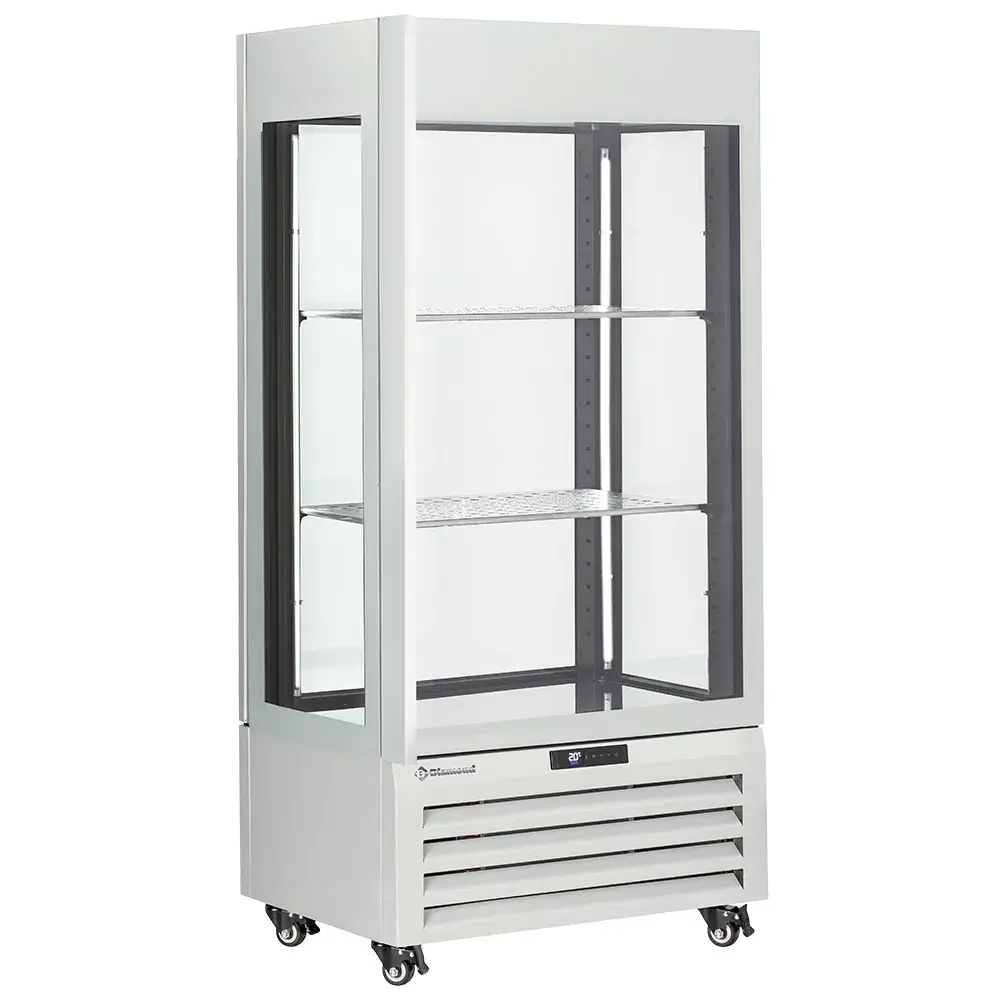 Fully glassed showcase" 600 Lt., 1 level + 2 shelves, ventilated - WINE - WHITE - Main Image