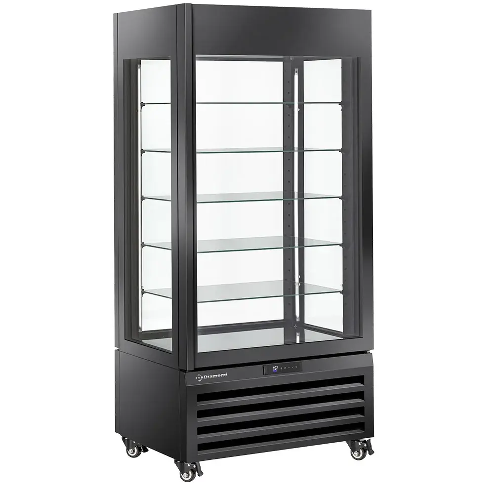 Fully glassed showcase" 600 Lt., 5 glass levels, ventilated - CHOCOLATE - BLACK - Main Image