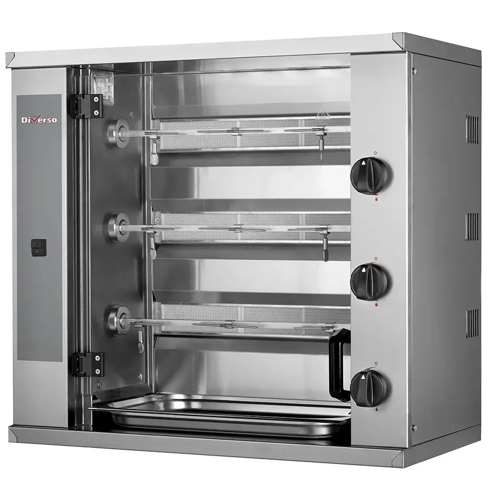 Gas chicken roaster, 3 spits (9 chickens) SMALL - Main Image